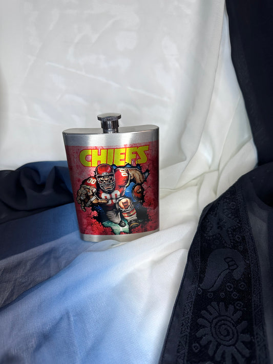 Custom 8 oz Chiefs flask