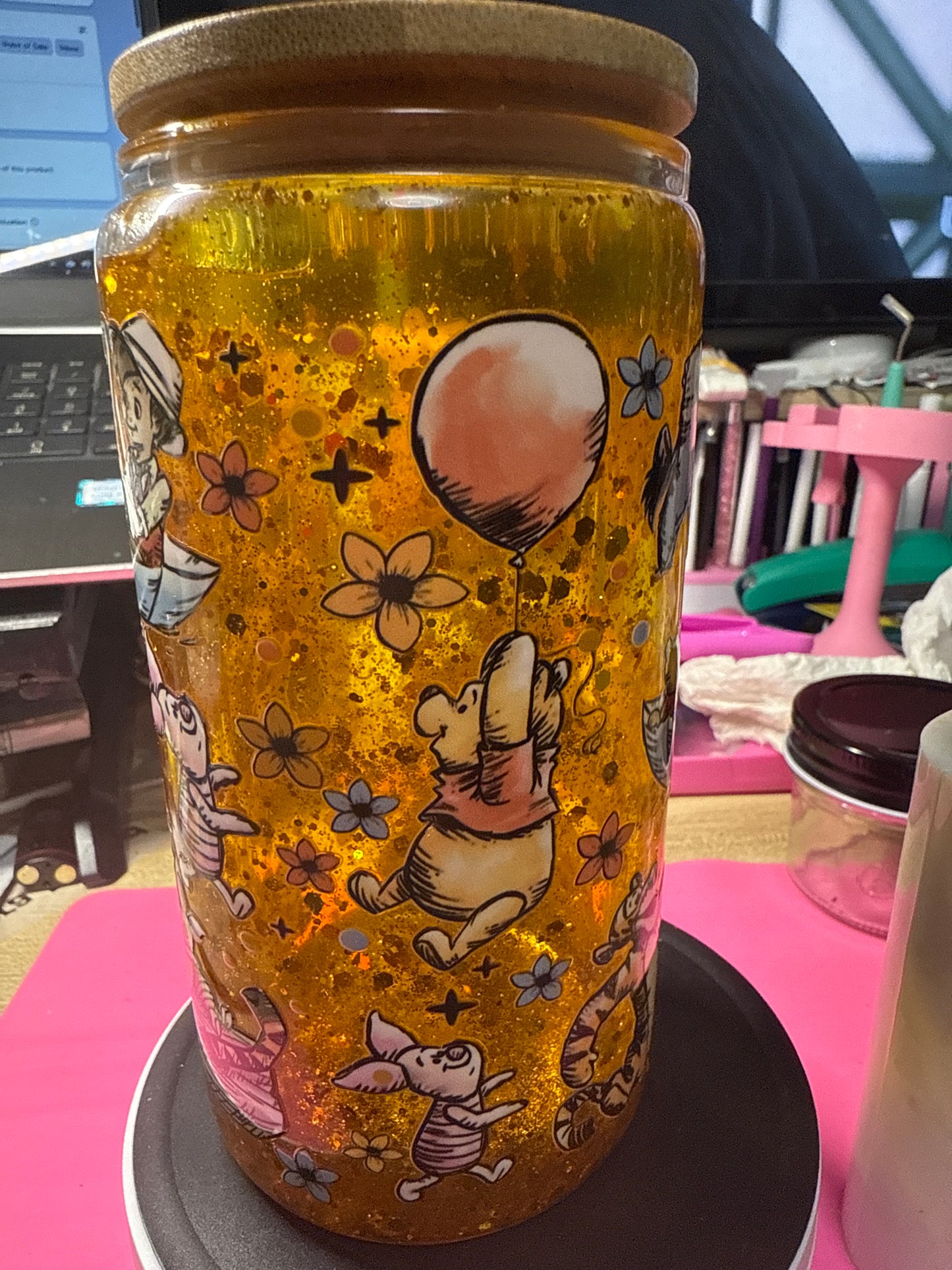 Pooh and friends glass snow globe