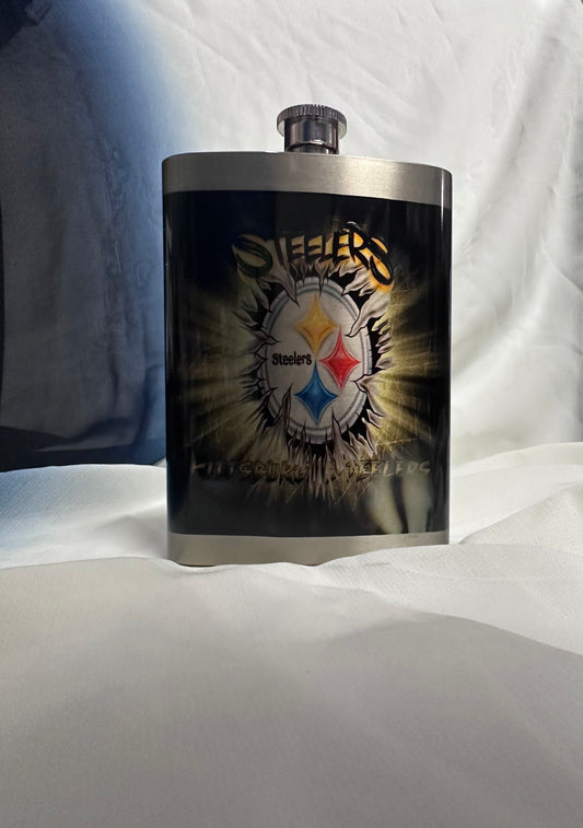 Custom 8 oz Steelers Flask