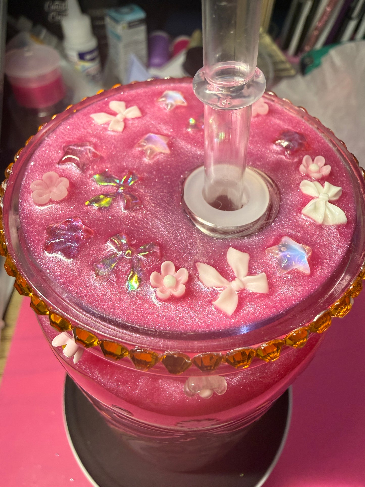 Portrait of Lil Bubu 16 oz acrylic snow globe tumbler