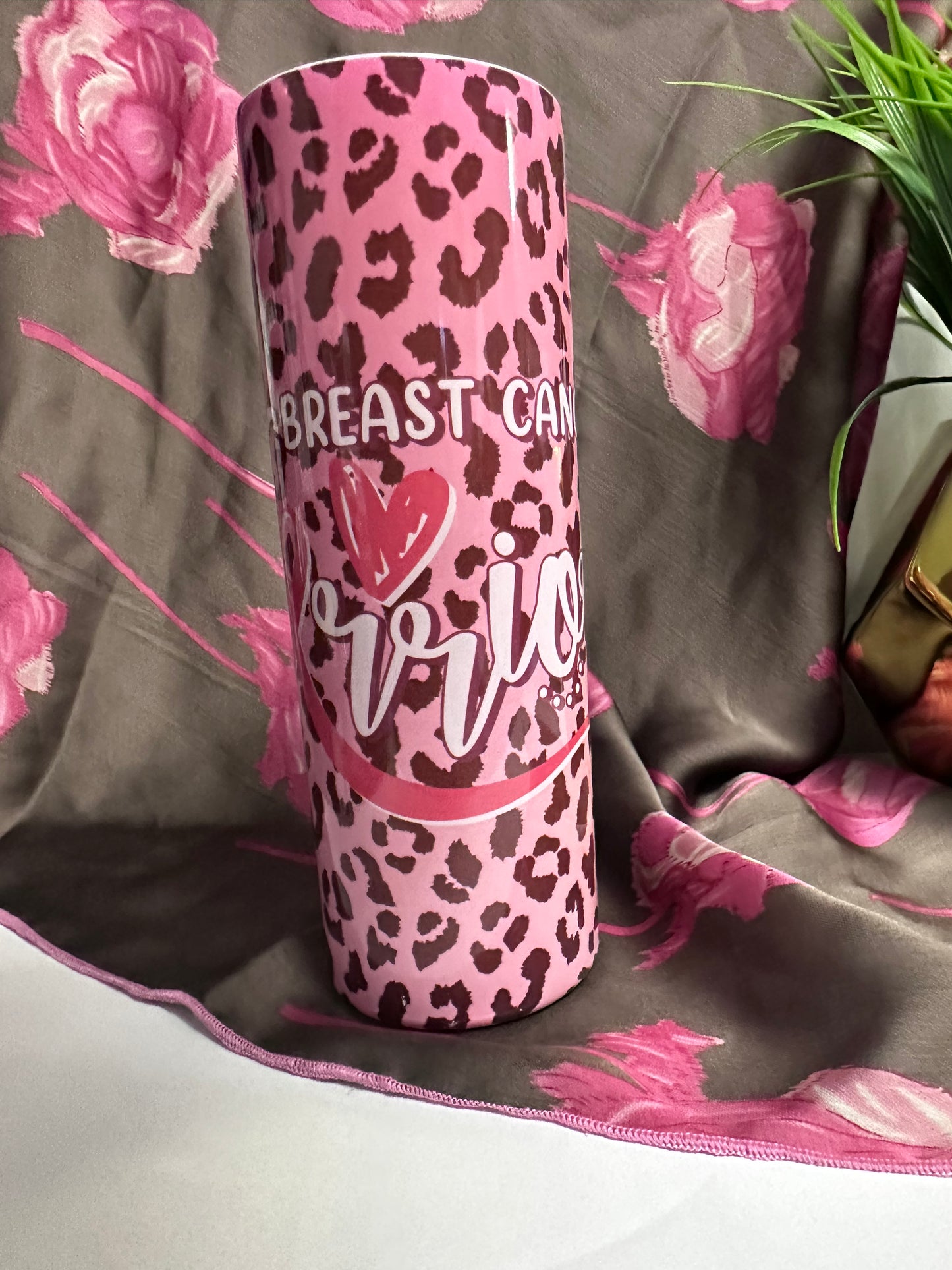 20 oz Breast Cancer Warrior Stainless Steel Tumbler