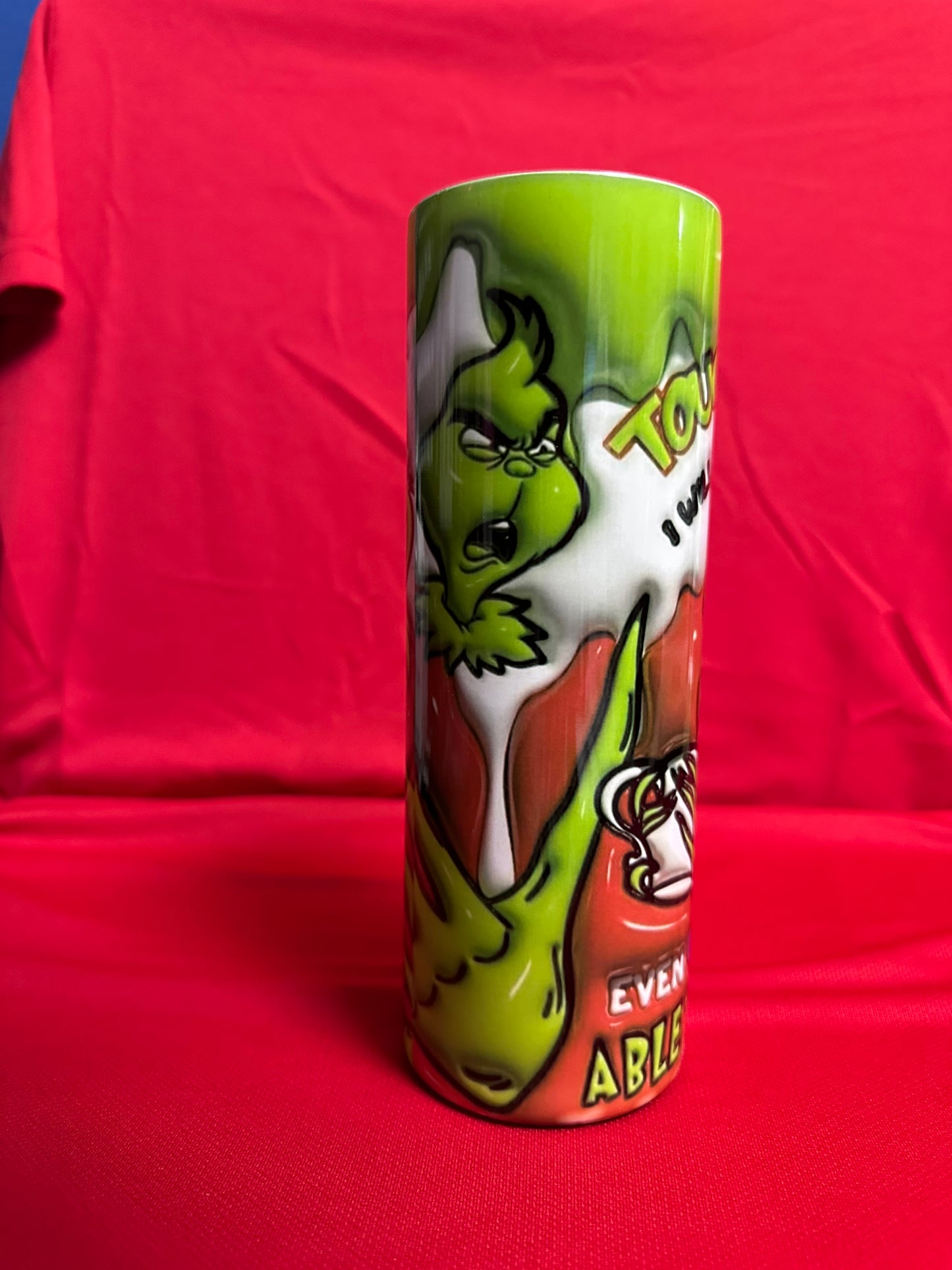 20 oz Grinch “Touch My Coffee….” Stainless Steel Tumbler