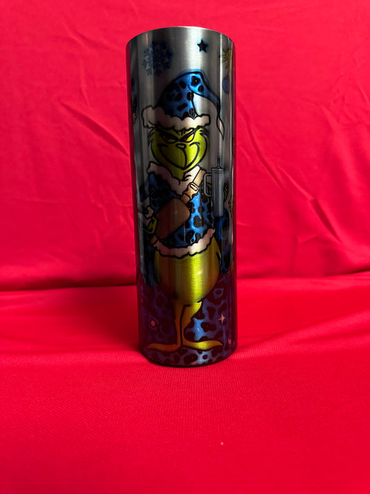 20 oz Grinch Blue Leopard Stainless Steel Tumbler