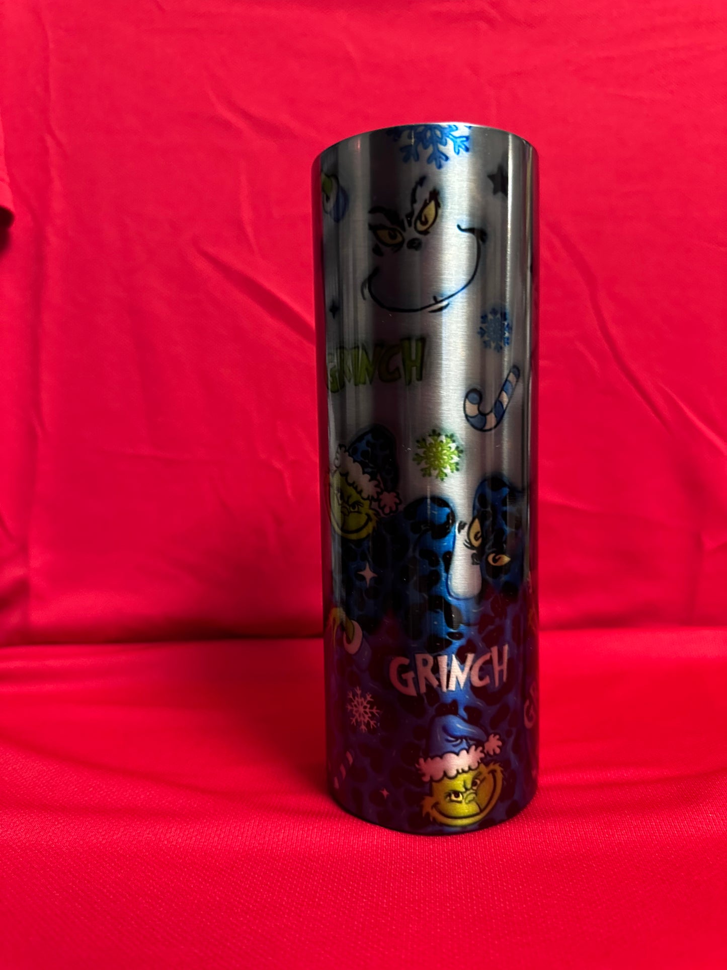 20 oz Grinch Blue Leopard Stainless Steel Tumbler