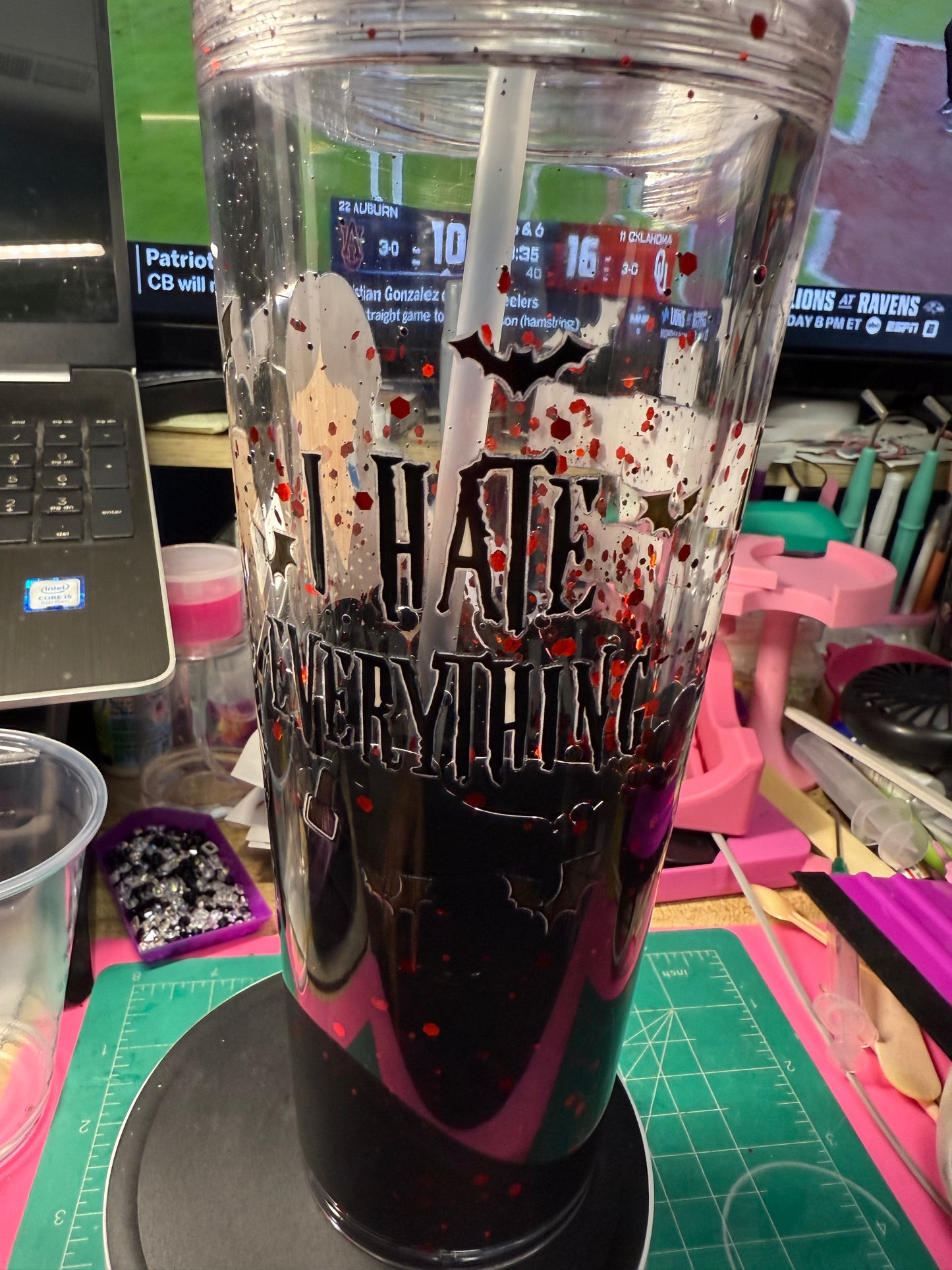 Wednesday 24 oz acrylic snow globe  tumbler-Lava Drip