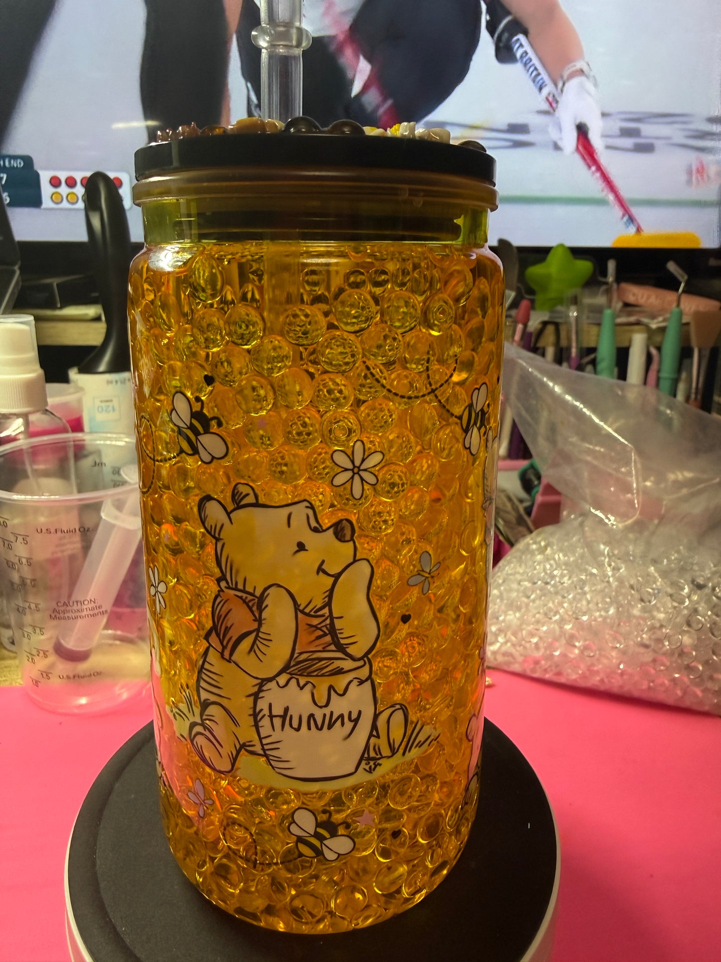 Winnie 16 oz Acrylic Snow Globe Tumbler