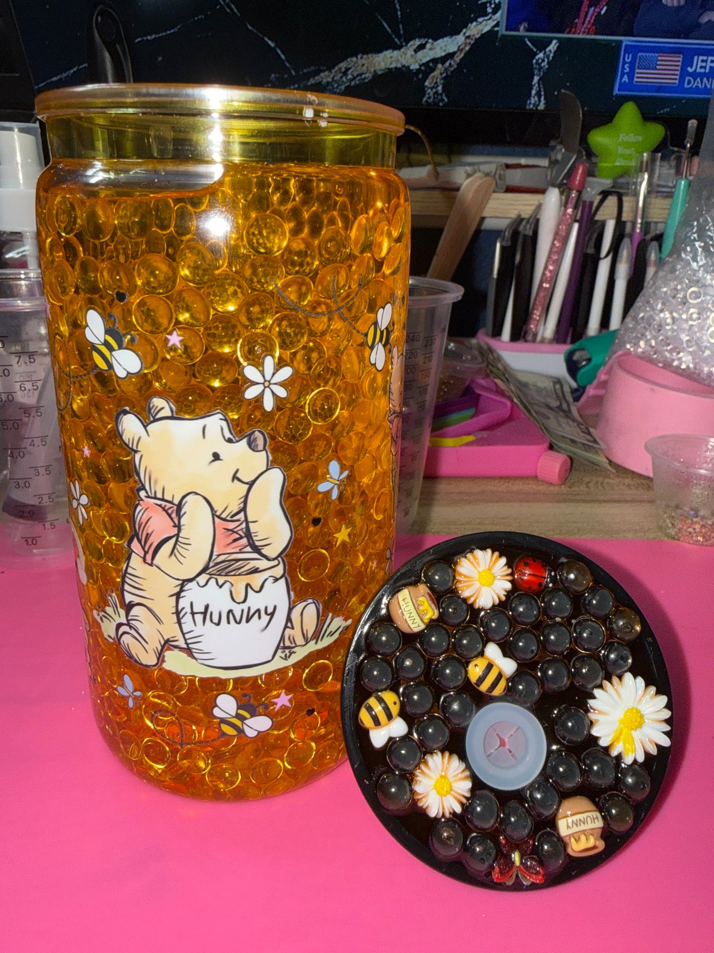Winnie 16 oz Acrylic Snow Globe Tumbler
