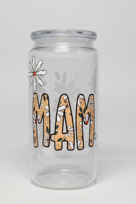 Mama 16 oz Acrylic Glass can tumbler