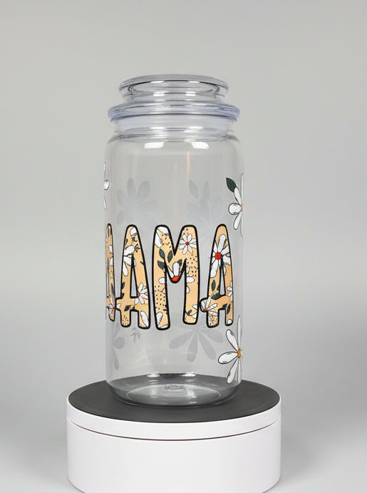Mama 16 oz Acrylic Glass can tumbler