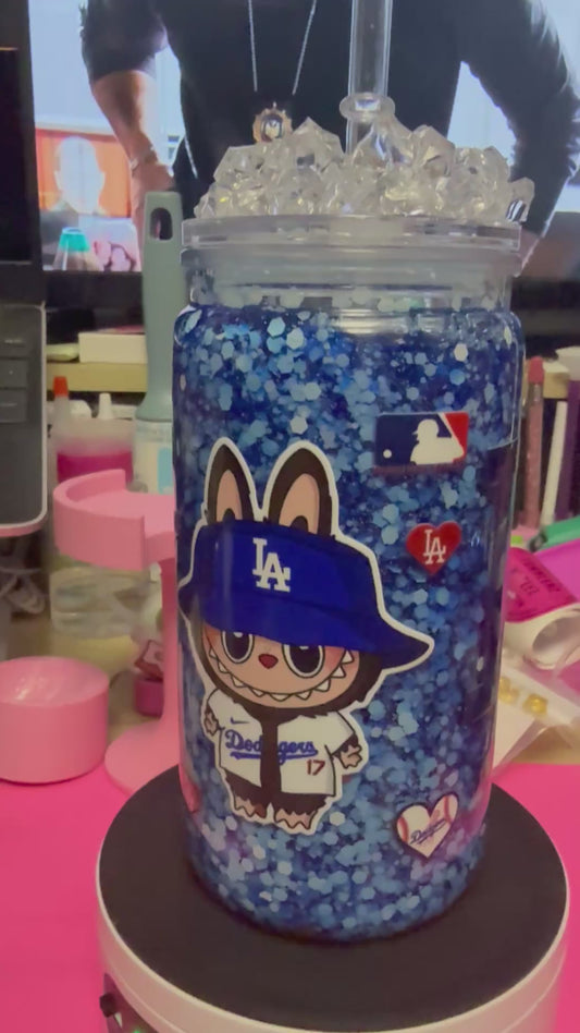 Dodger BluBu 16 oz acrylic snow globe tumbler