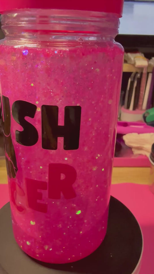 CRUSH CANCER 10 oz acrylic hydro sport snow globe